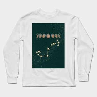 Scorpio Zodiac Moon Phases Long Sleeve T-Shirt